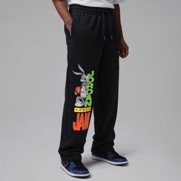 JORDAN BROOKLYN SPACE JAM FLEECE OPEN-HEM PANTS 'BLACK'